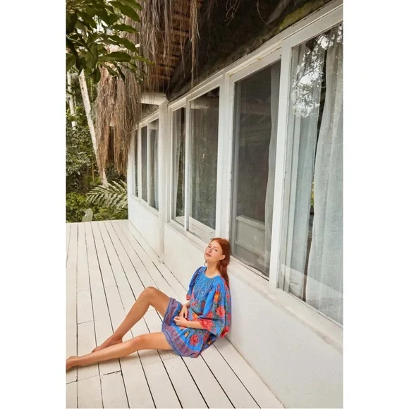 FARM Rio Blue Tropical Tapestry Mini Skirt NWT SZ XL - Picture 6 of 16